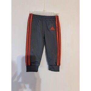 Adidas Baby Sweatpants Sweats Joggers Three Stripes Gray Orange 6 Months